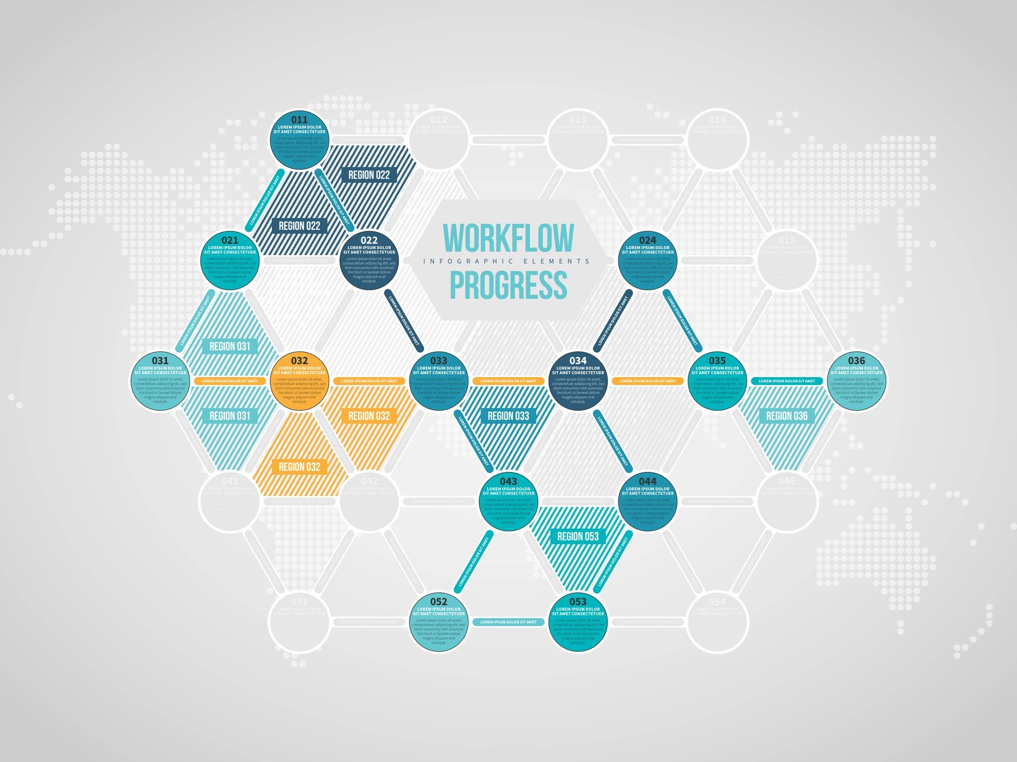 Workflow progress infographic illustration